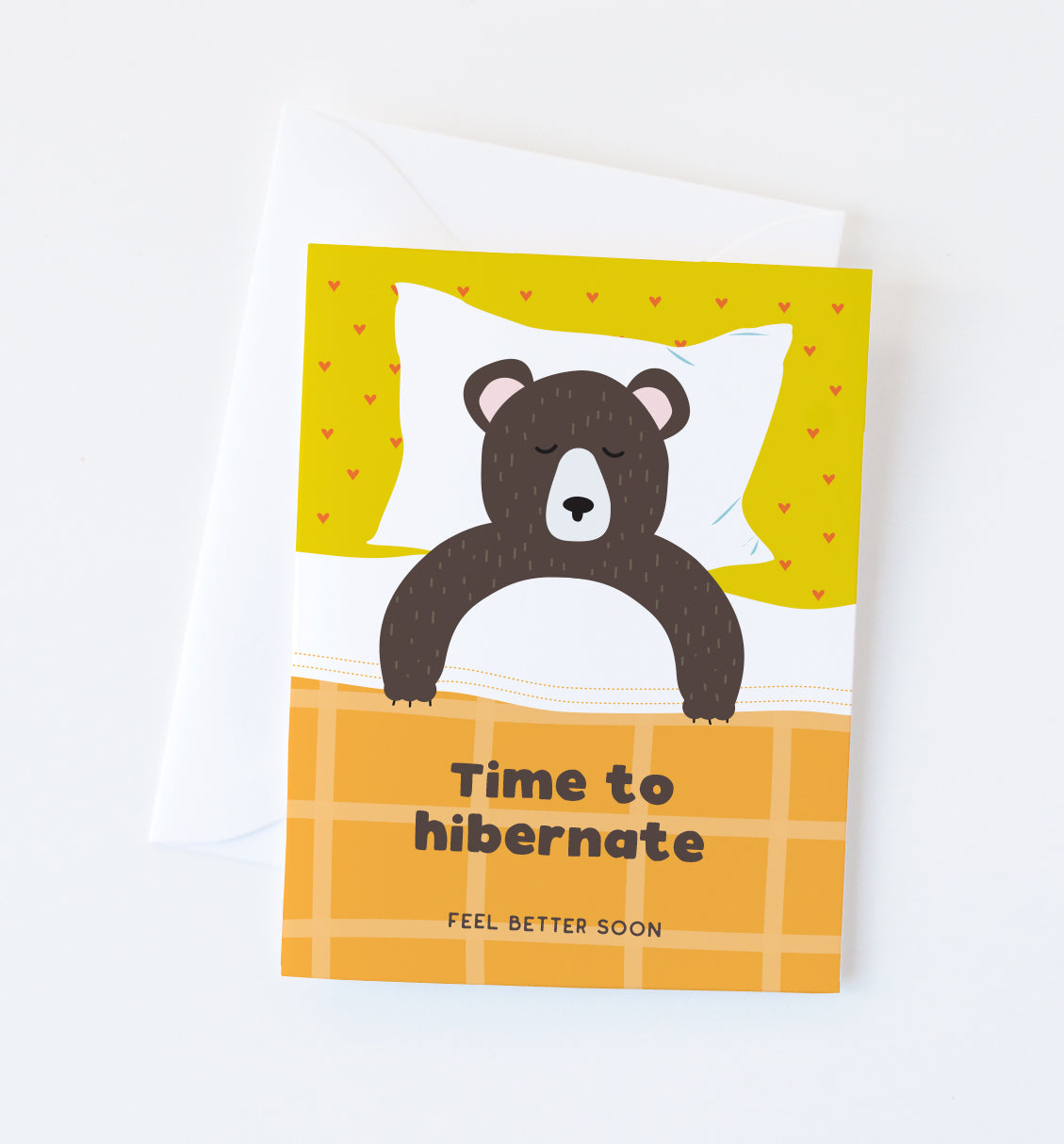 Hibernating Bear get well card