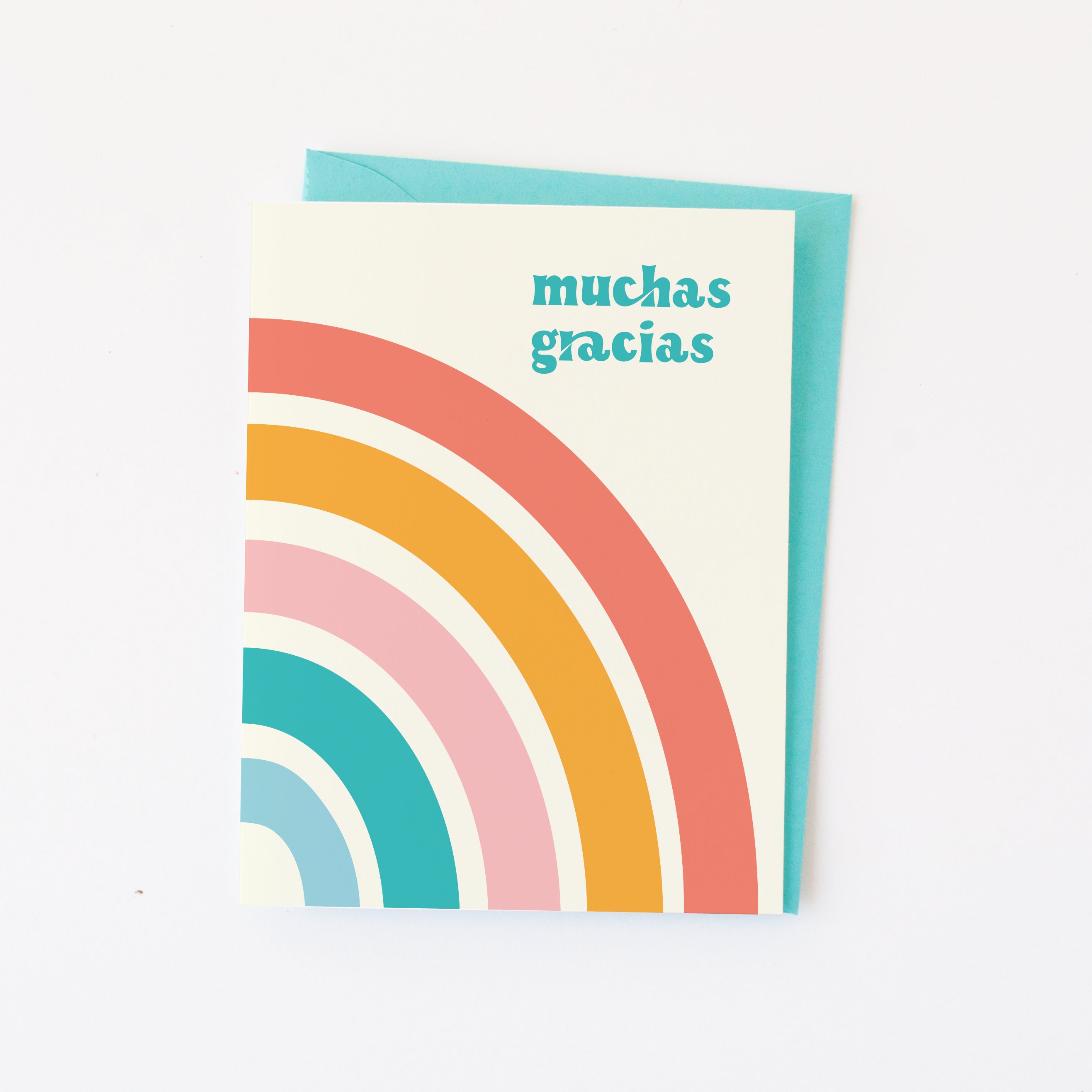 Muchas Gracias Rainbow Spanish thank you card