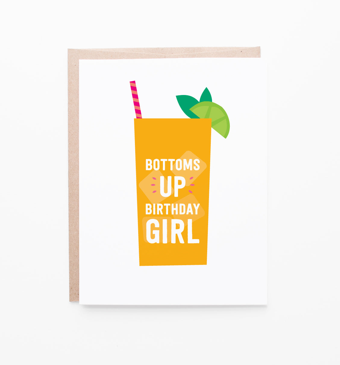 Bottoms Up birthday greeting card