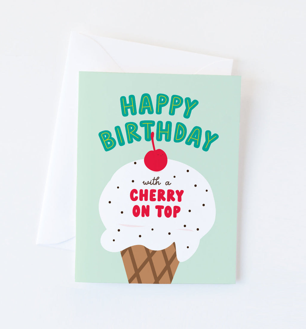 Cherry on Top birthday greeting card