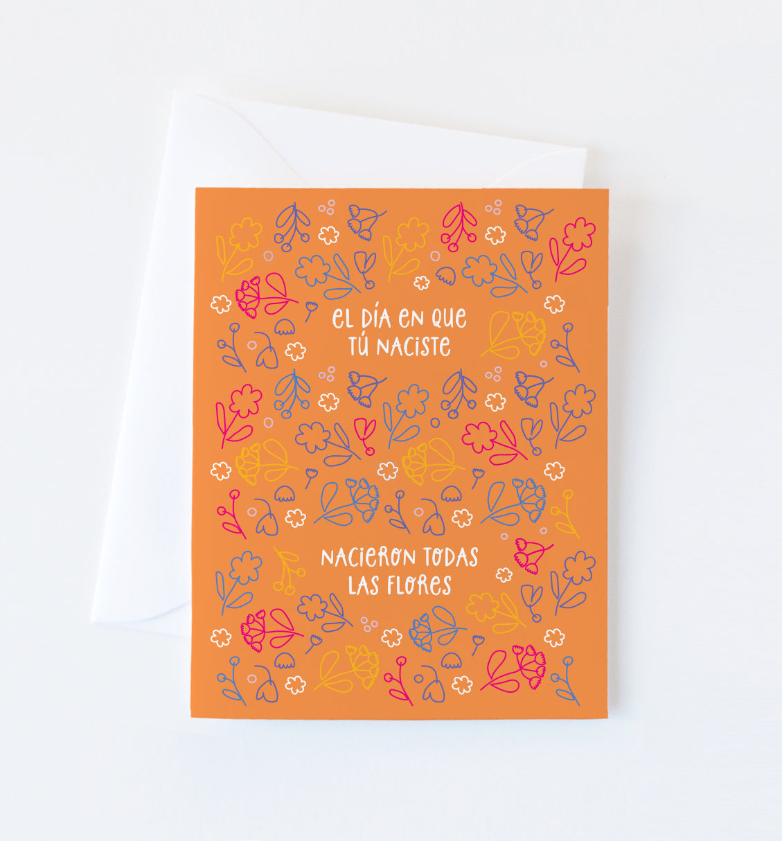 Las Flores Spanish birthday card