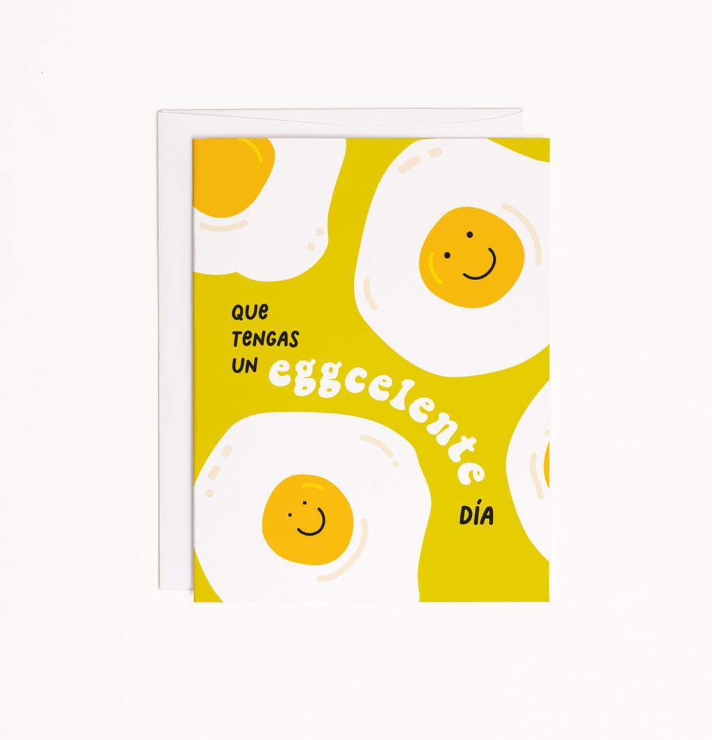 Eggcelente Spanglish birthday card