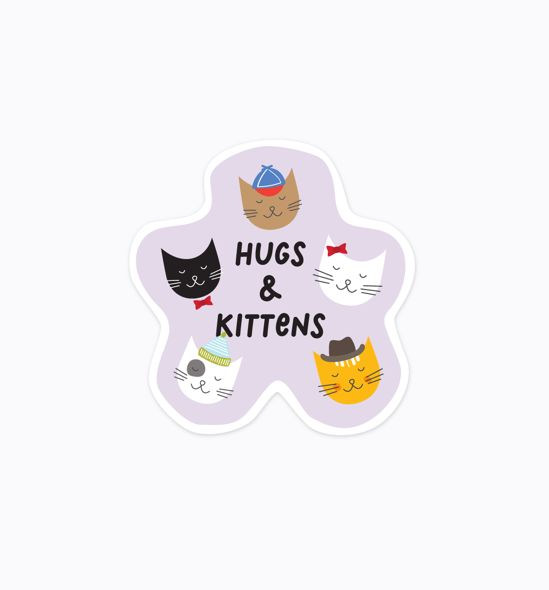 Hugs & Kittens sticker