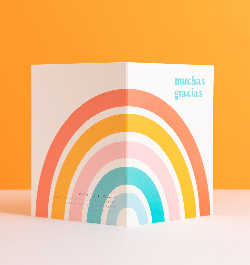 Muchas Gracias Rainbow Spanish thank you card