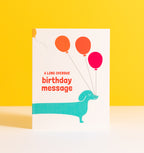 Overdue Birthday wiener dog card