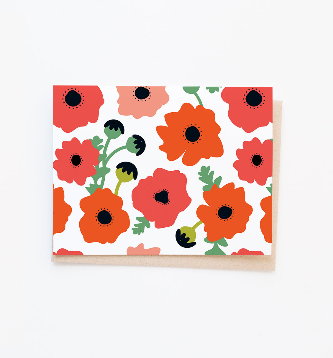 Poppy Field blank notecard