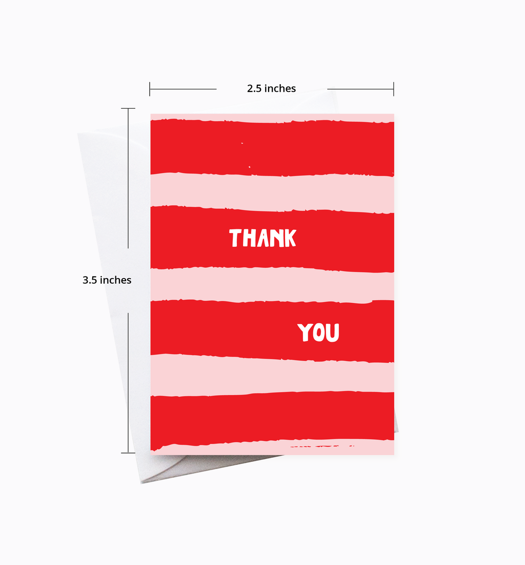 Red Stripe Thank You Enclosure Card