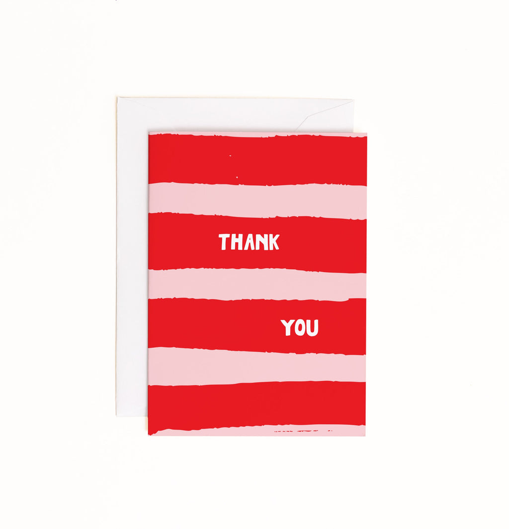 Red Stripe Thank You Enclosure Card