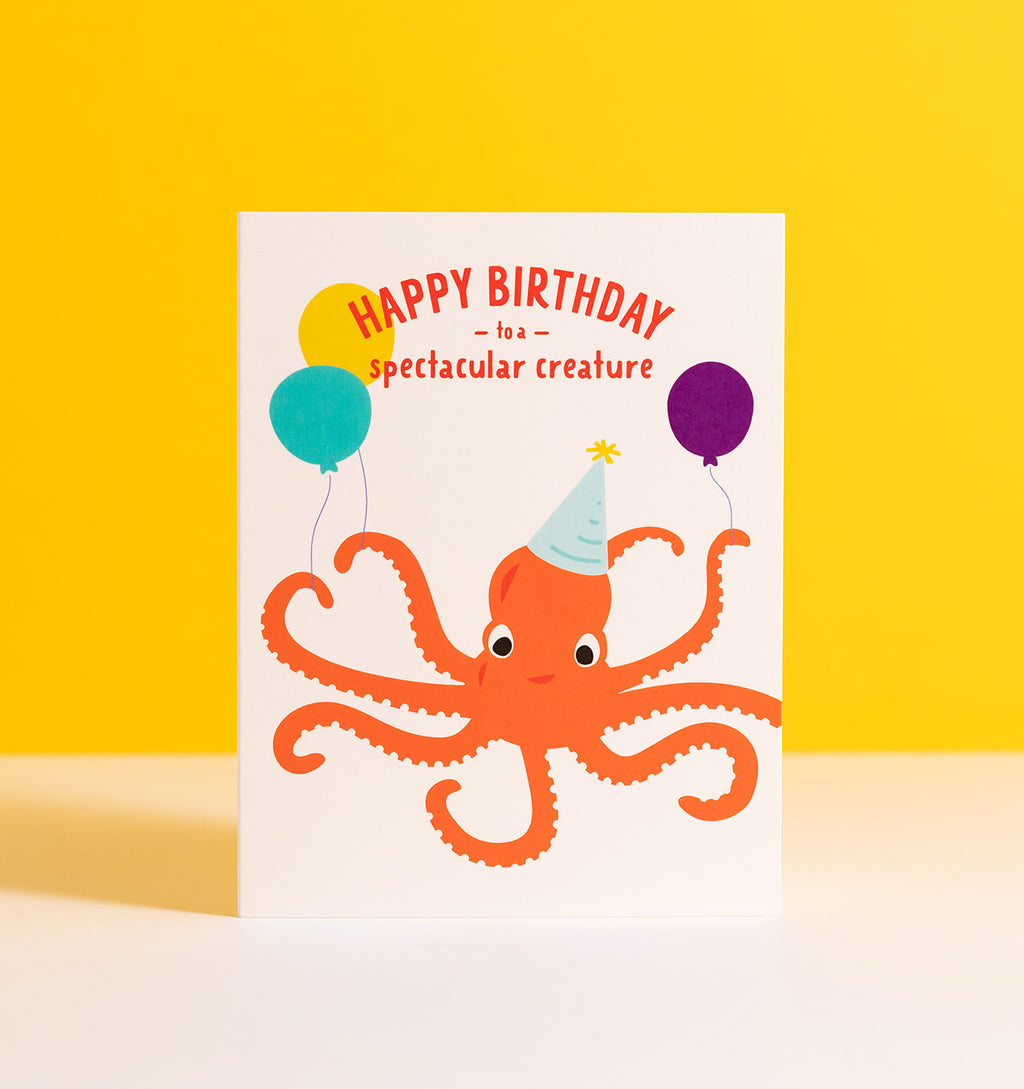 Spectacular Creature octopus birthday card
