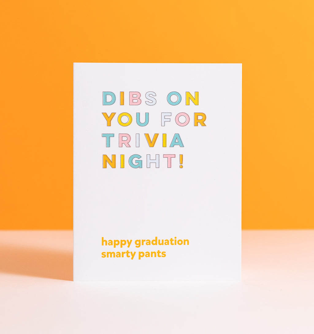 Trivia Night graduation card