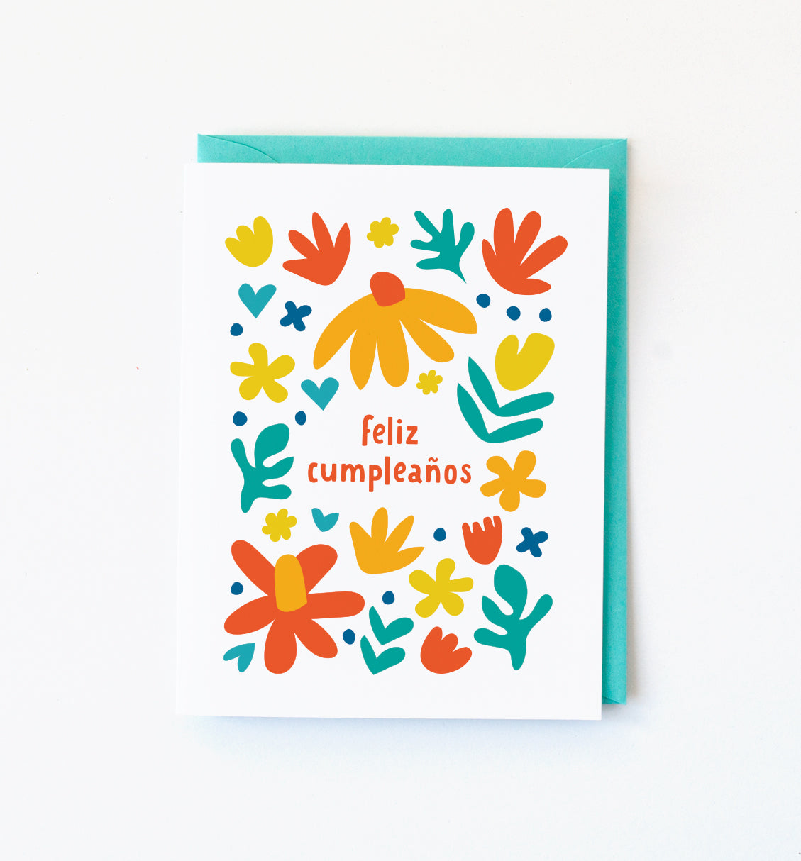Abstract Floral Cumpleaños card