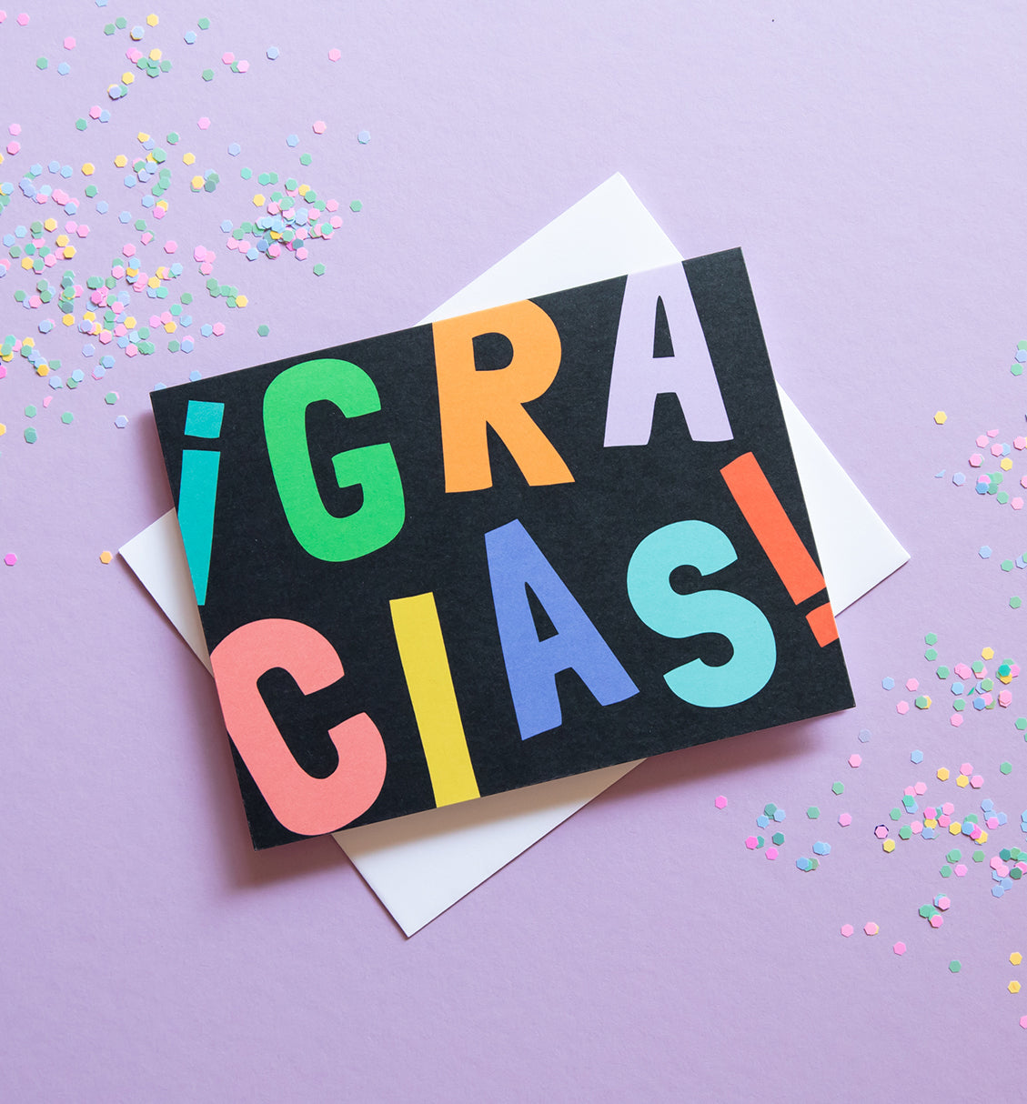 Gracias en negrita Spanish thank you card