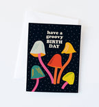 Groovy Mushroom birthday greeting card