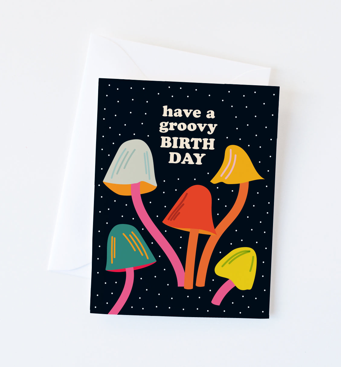 Groovy Mushroom birthday greeting card