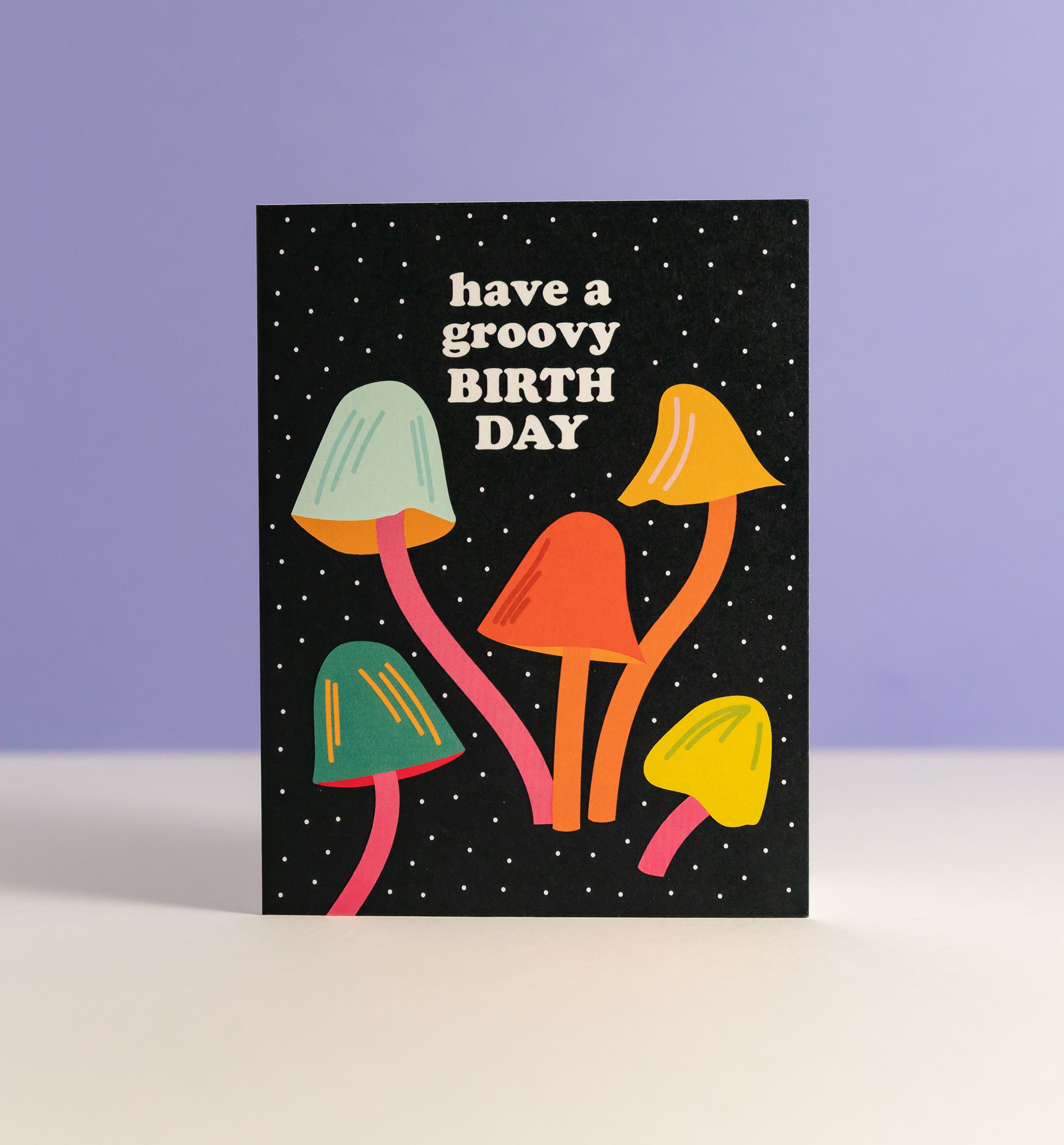 Groovy Mushroom birthday greeting card