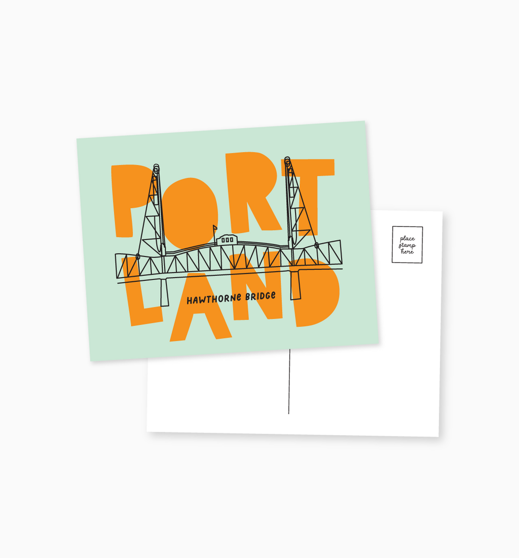 Portland Hawthorne Bridge postcard