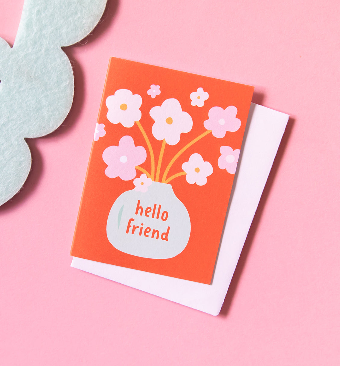 Hello Friend floral mini card