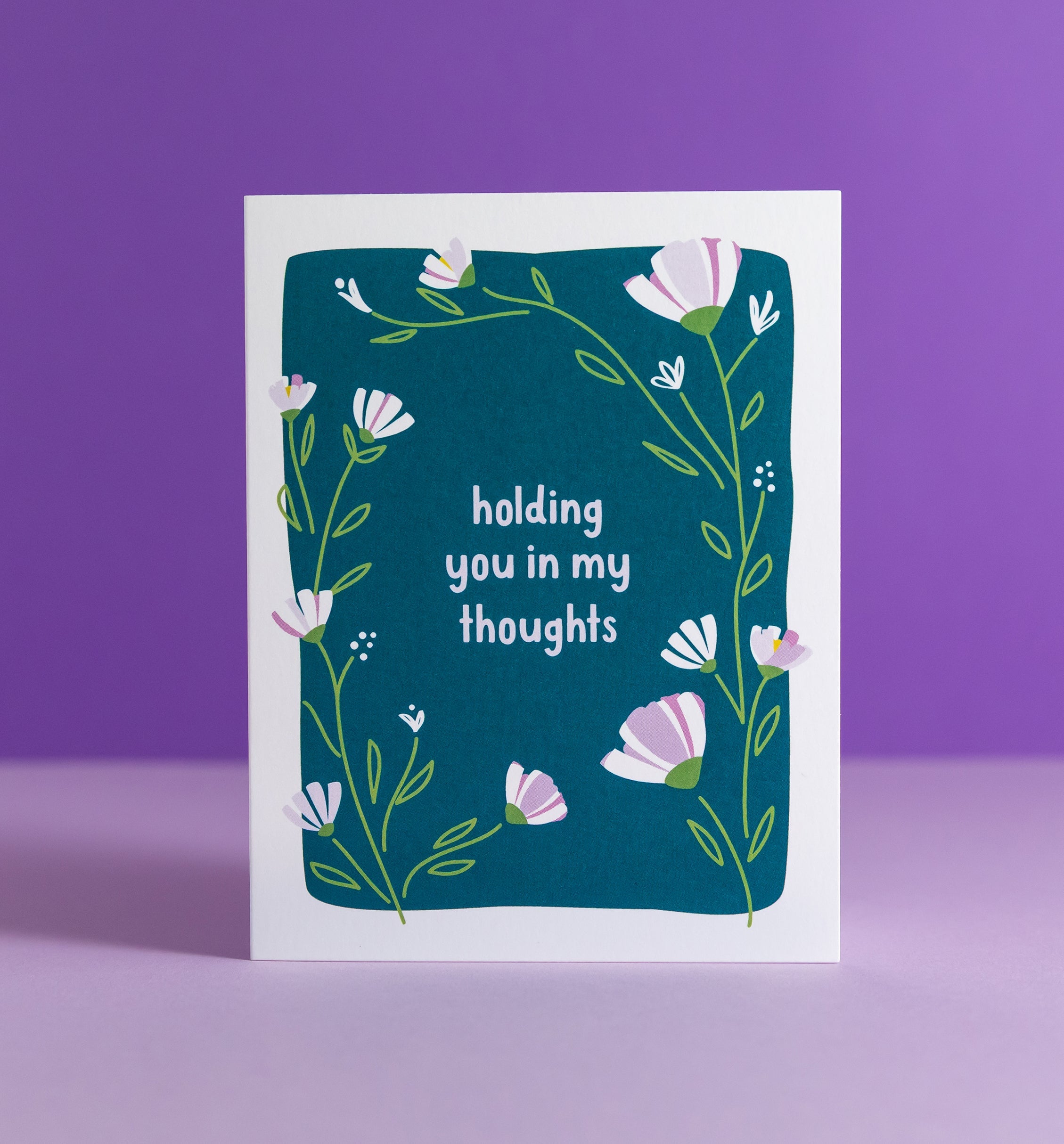 Holding You floral sympathy card