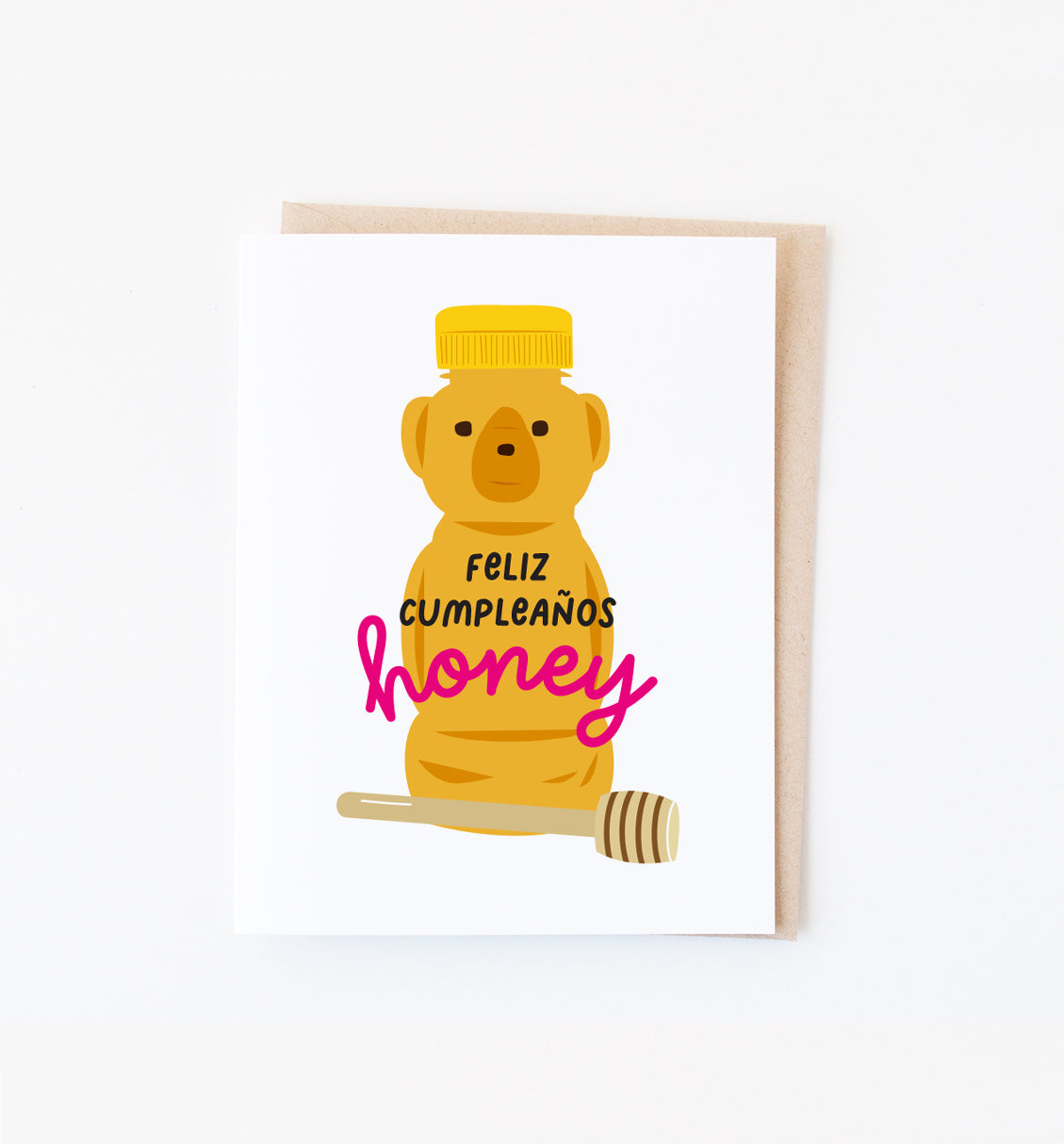 Honey Bear Spanish birthday greeting card