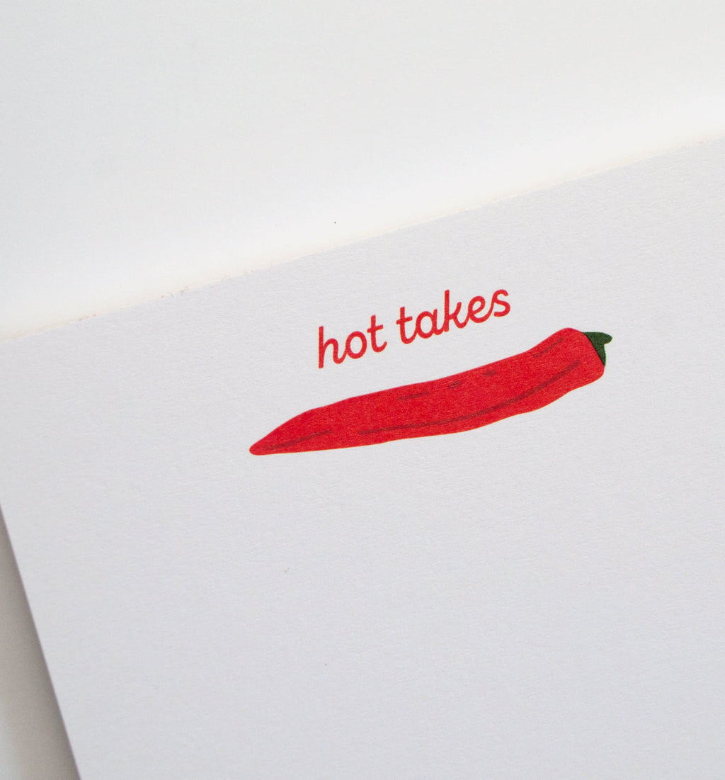 Hot Takes chile pepper note pad