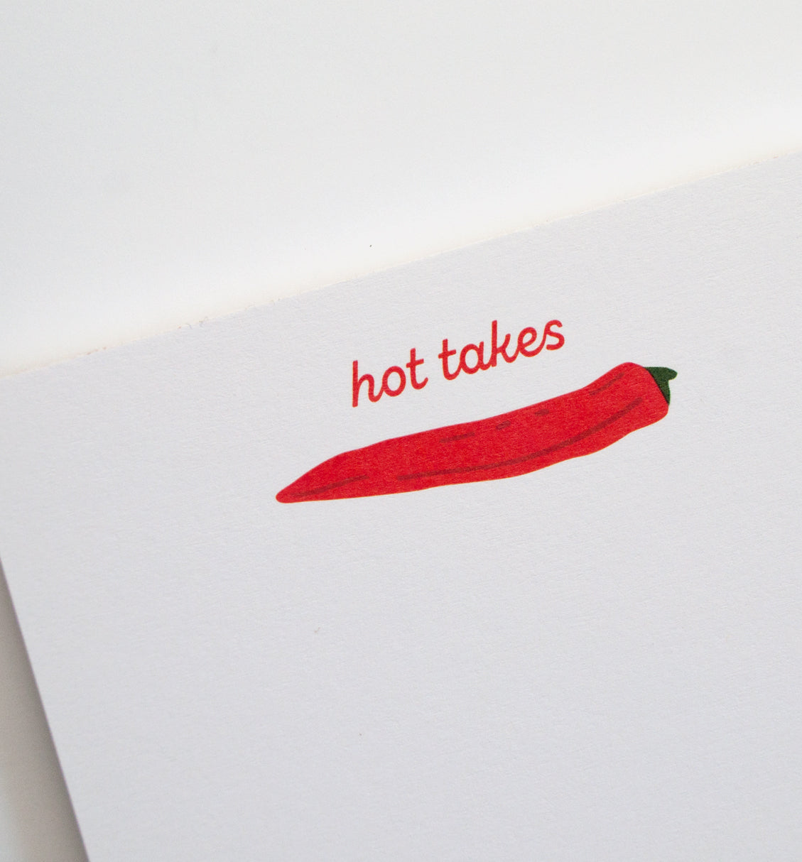 Hot Takes chile pepper note pad