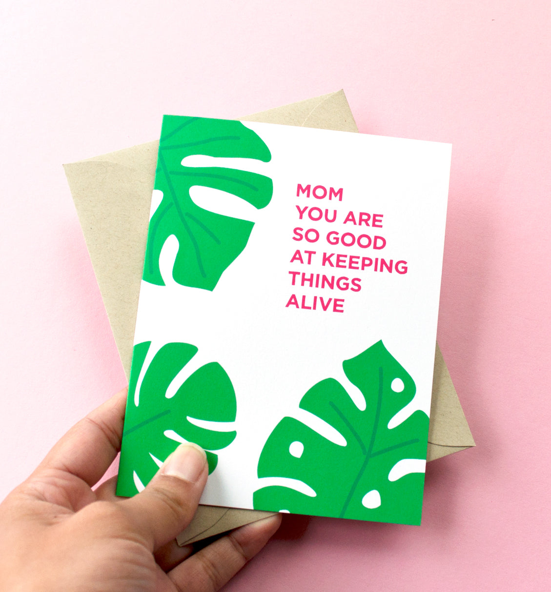Mother's Day Monstera greeting card