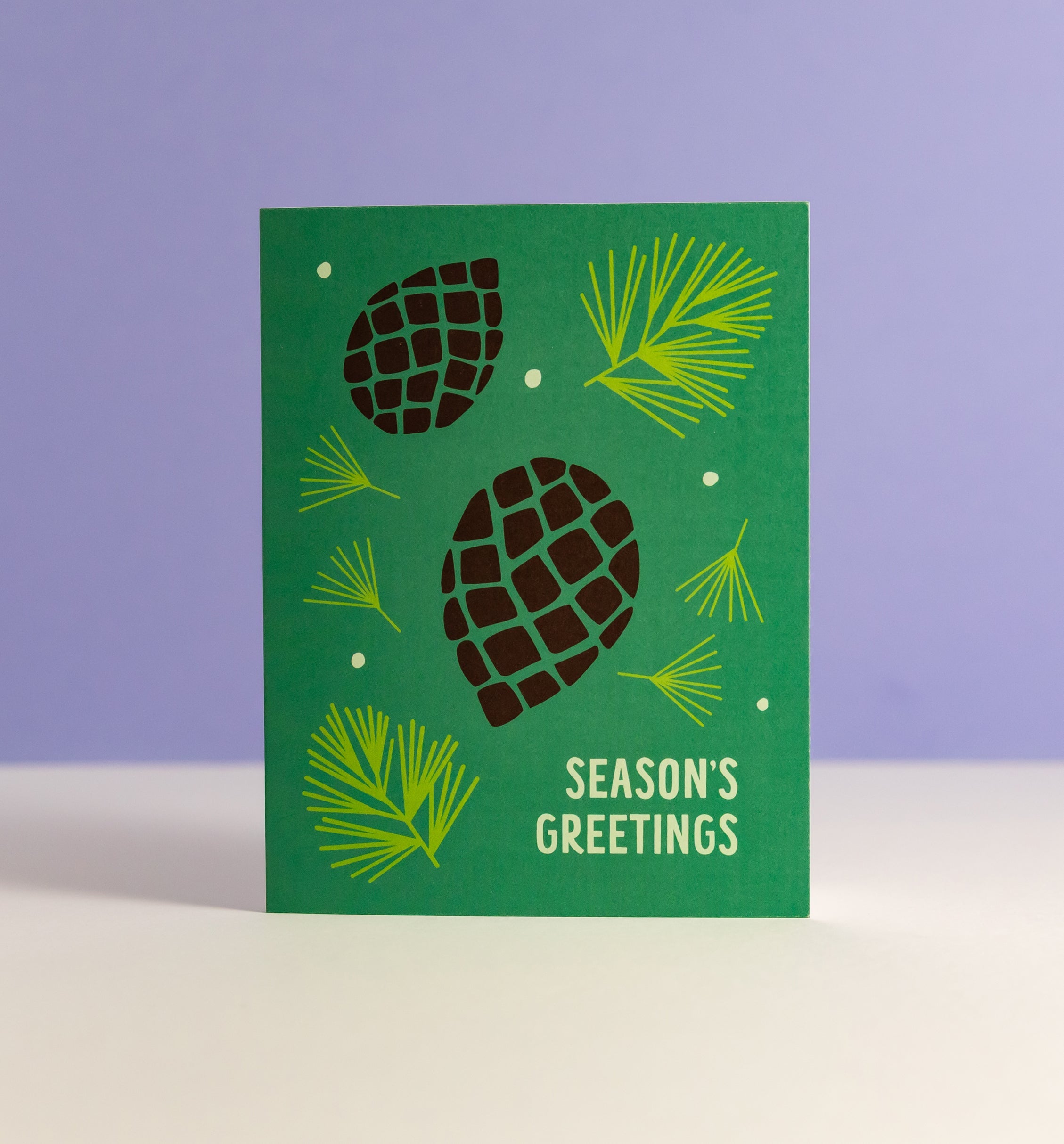 Pinecone Greetings holiday card