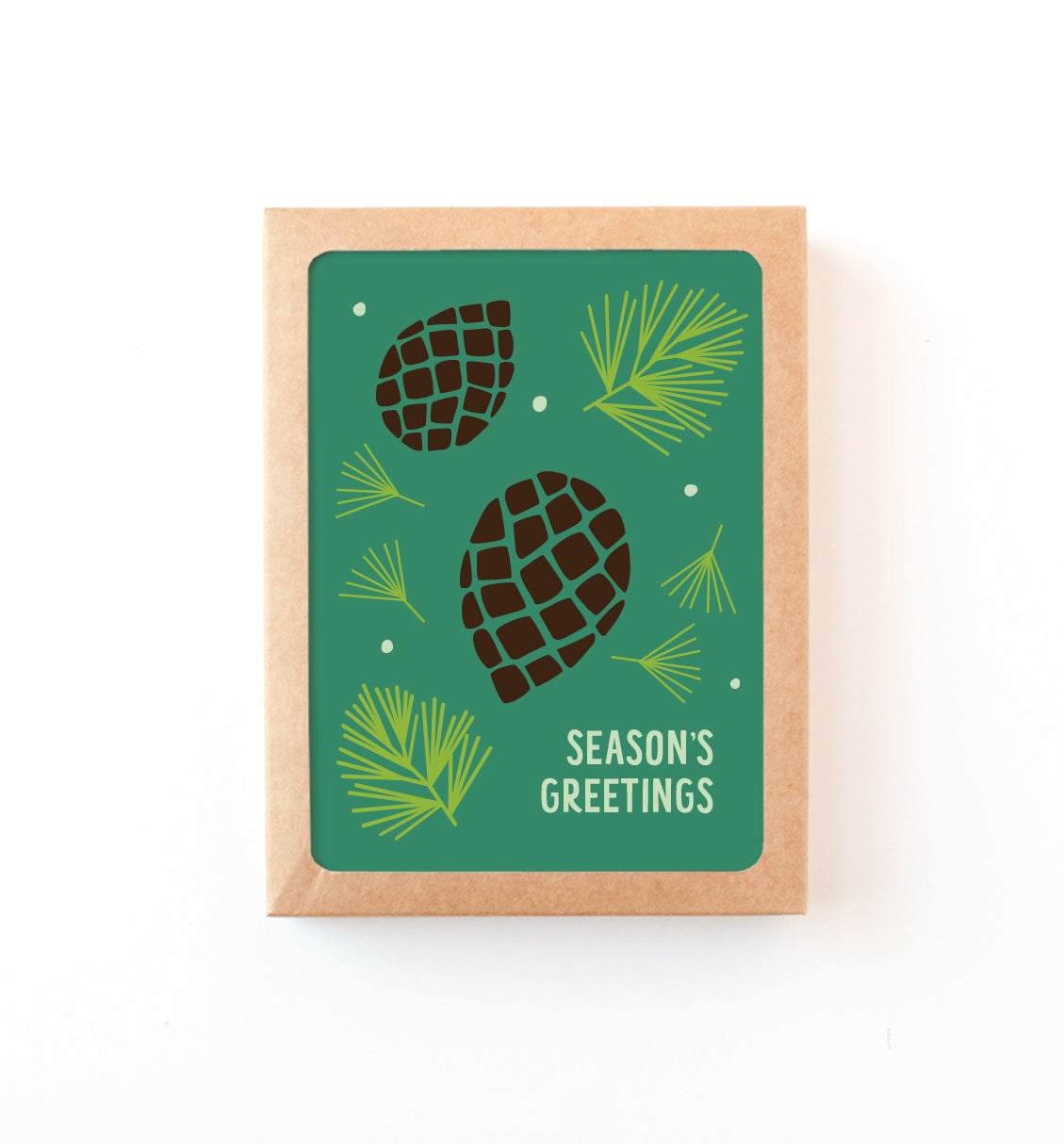 Pinecone Greetings holiday card