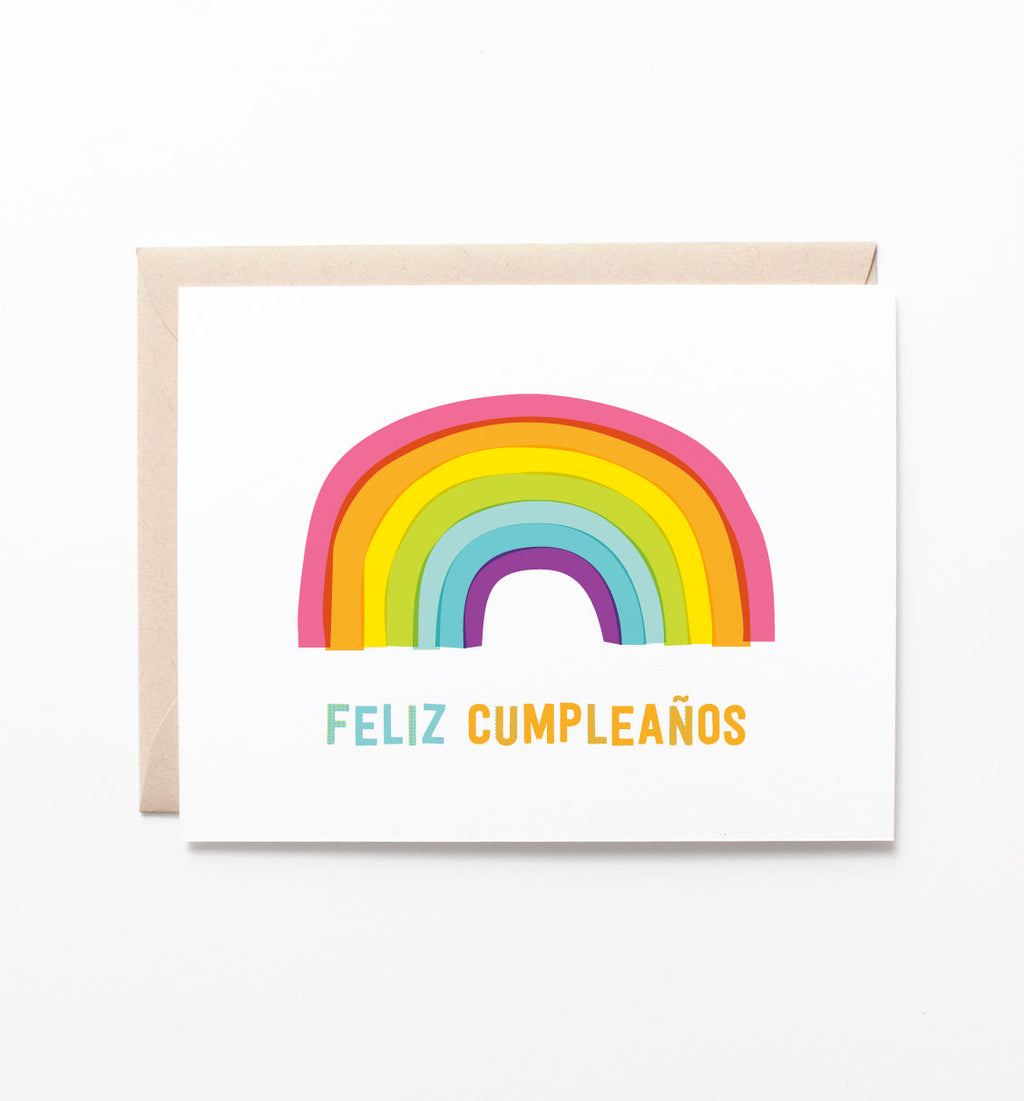 Cumpleaños Rainbow Spanish birthday card