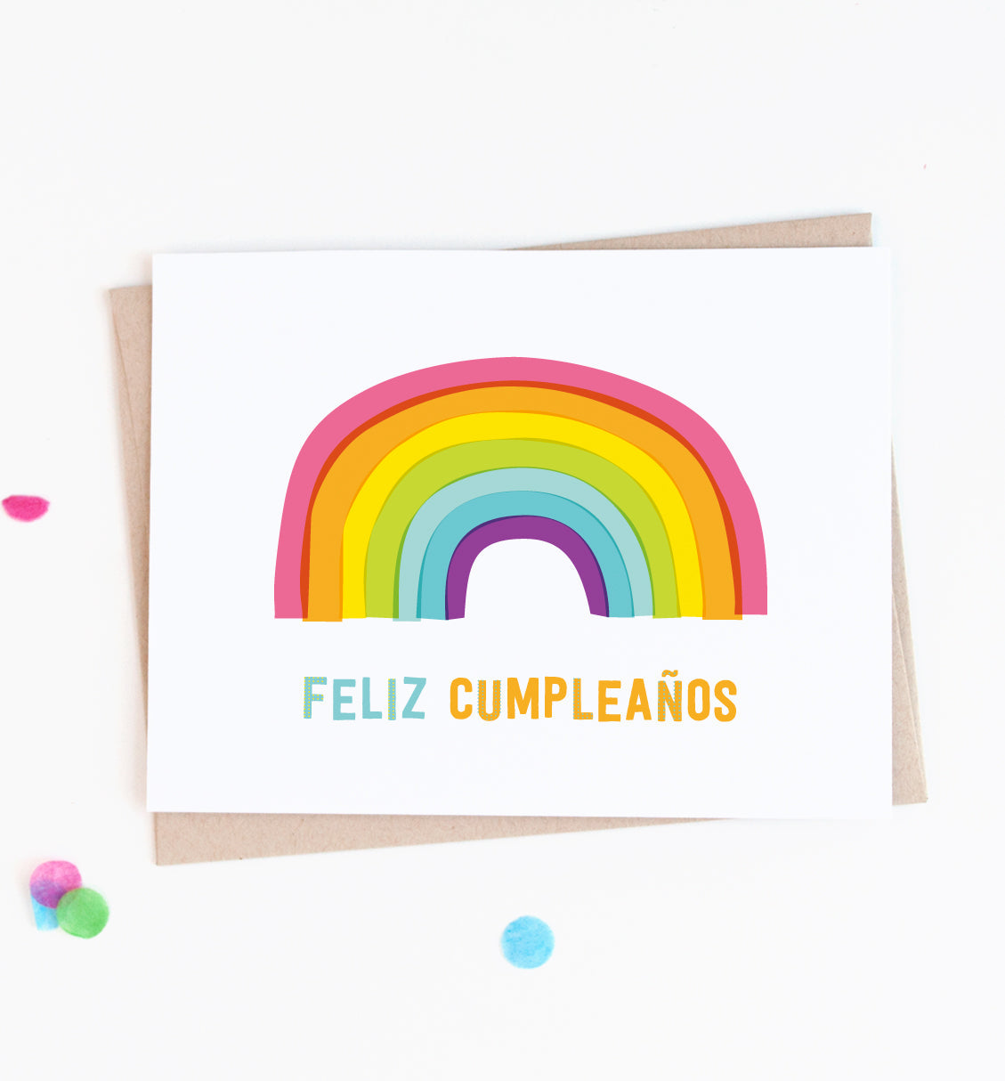 Cumpleaños Rainbow Spanish birthday card
