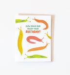 Slow Down slug birthday card